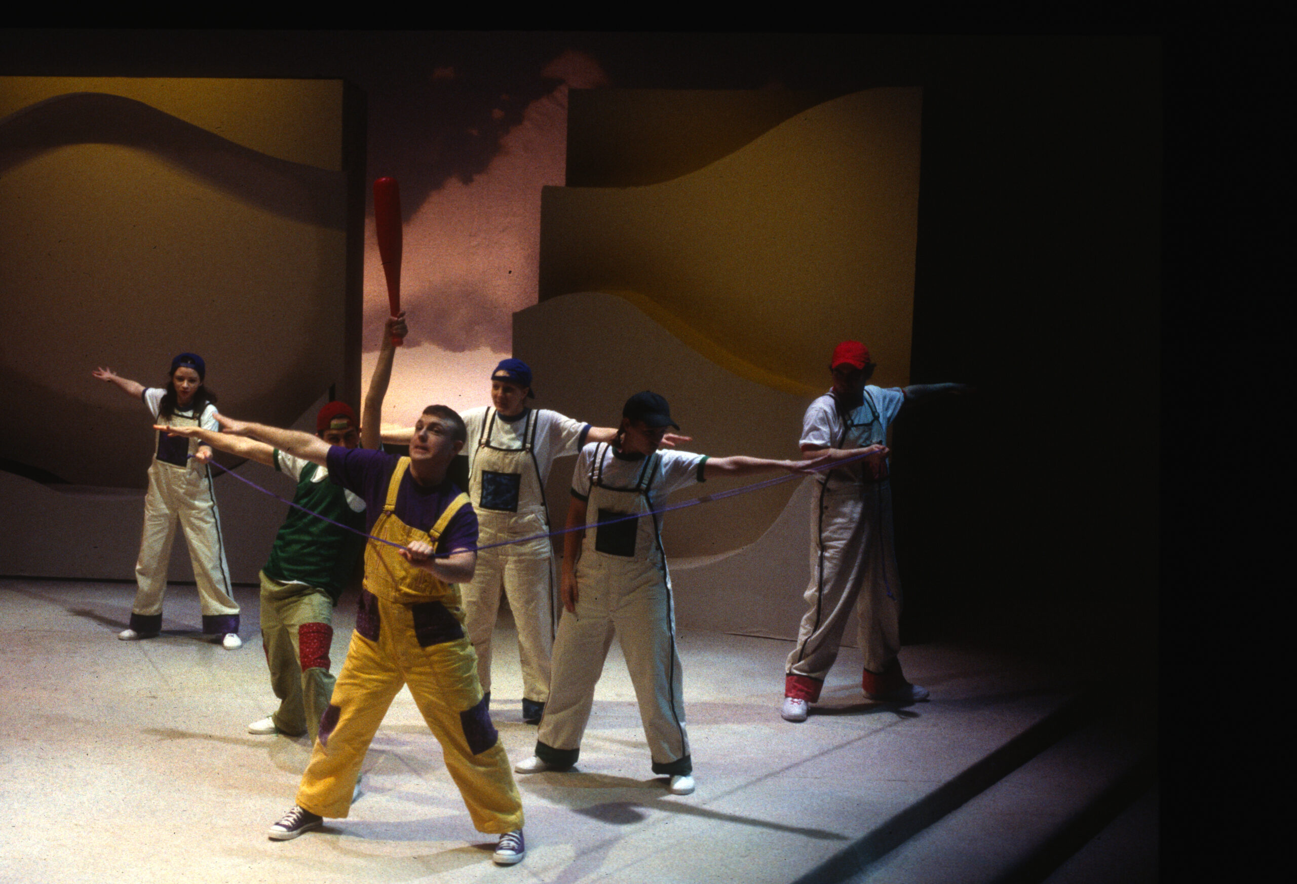 Actors perform The Yellow Boat on the Weisiger Theatre stage.