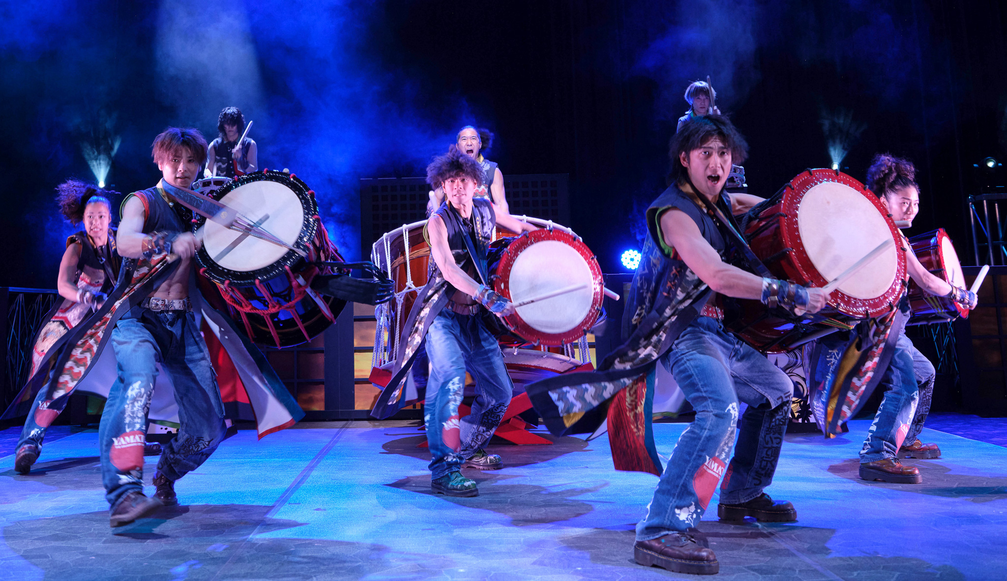 YAMATO drummers on stage with their drums