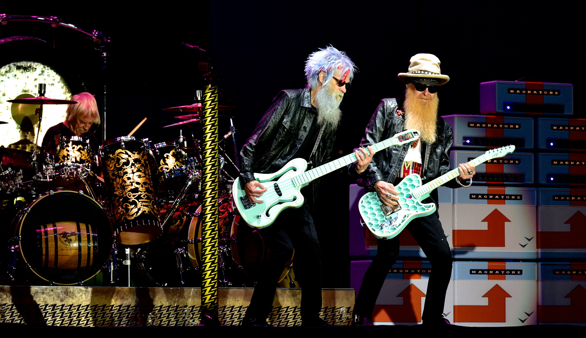 ZZ Top performing on stage